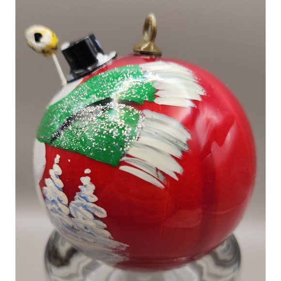 Vintage 3D Snowman Ornament Handmade Painted Styrofoam1996 Signed EUC - Picture 3 of 5